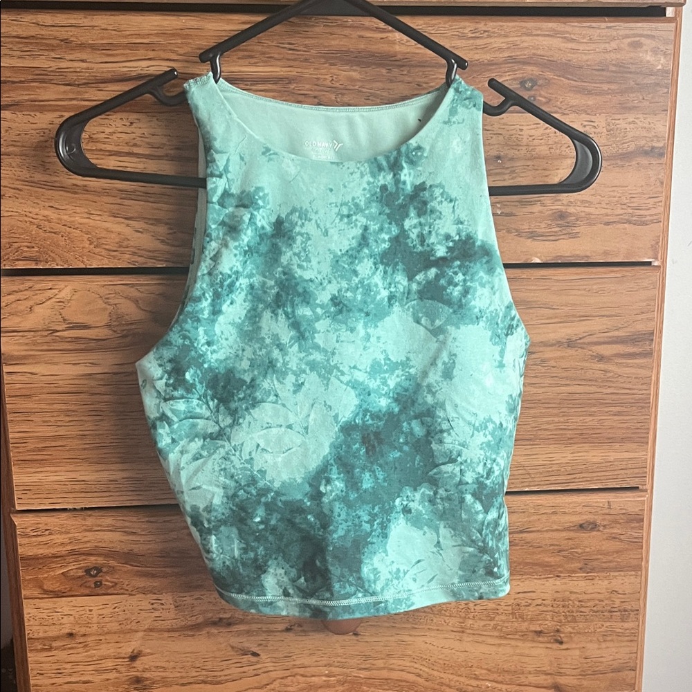 Old Navy Teal Tie-Dye Tank Top